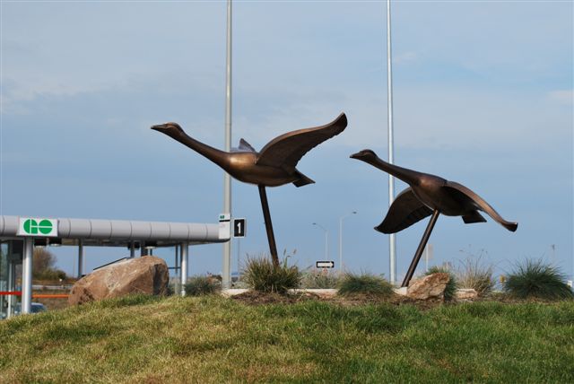 Right on Time Bronze Larger Than Life Size Geese